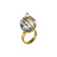 Серебряные кольцо в форме шара с алмазной крошкой и позолотой  Екатерина 10020540А06